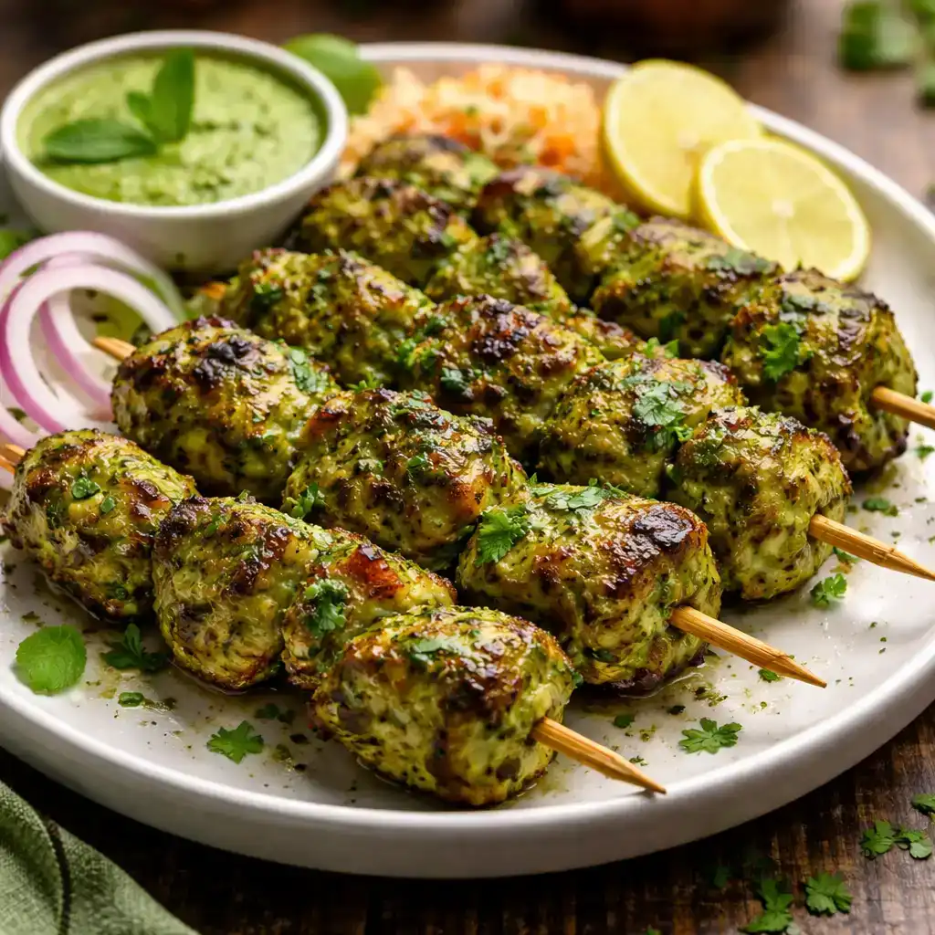 Hariyali Chicken Kebab at Hashtag India